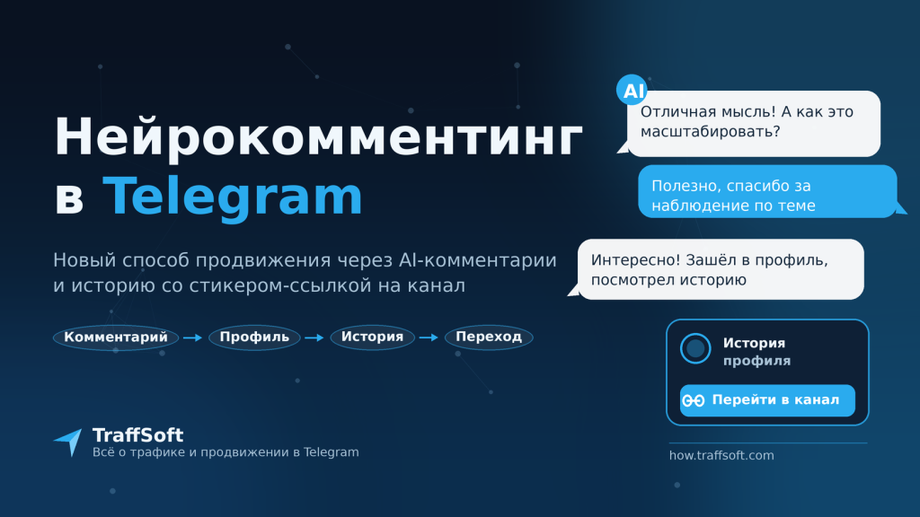 Нейрокомментинг в Telegram: новый способ продвижения через комментарии и историю со ссылкой