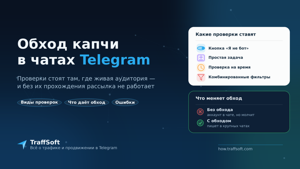 Обход капчи в чатах Telegram: как аккаунты проходят проверки