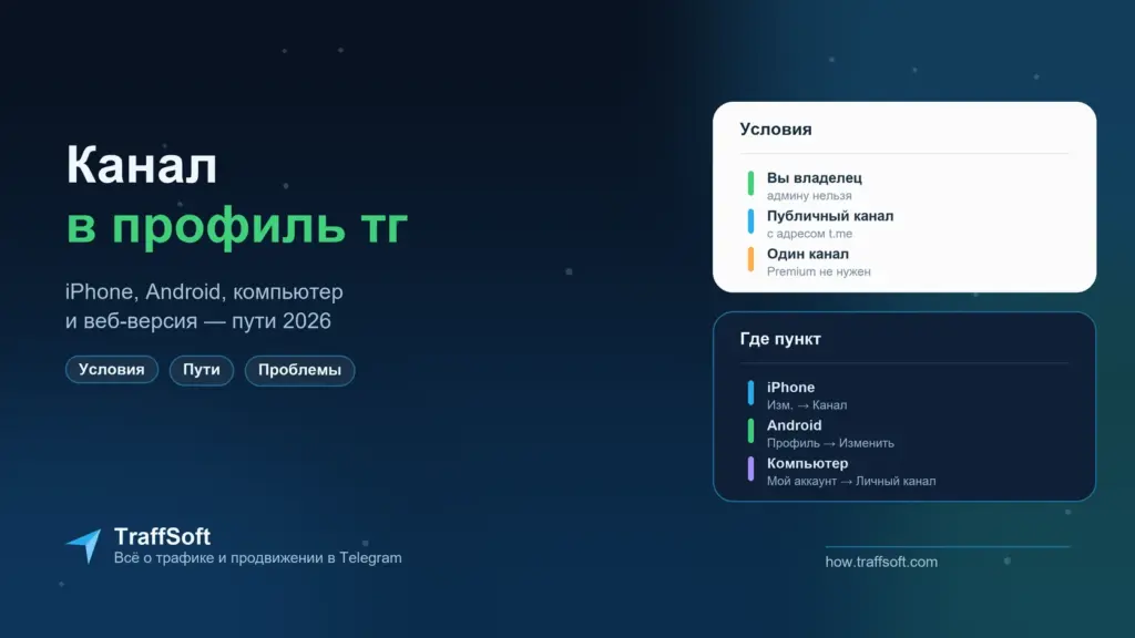 Как добавить канал в профиль тг: iPhone, Android, компьютер и веб-версия
