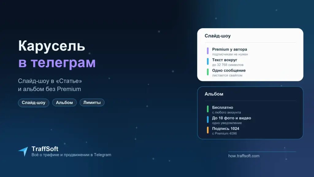Как сделать карусель в телеграм канале: слайд-шоу в «Статье» и альбом без Premium