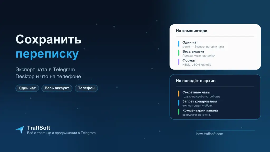 Как сохранить переписку в телеграмме: экспорт чата на компьютере и телефоне