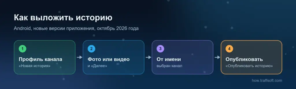 Как выложить историю в тг канале на Android: новая история, фото, публикация от имени канала